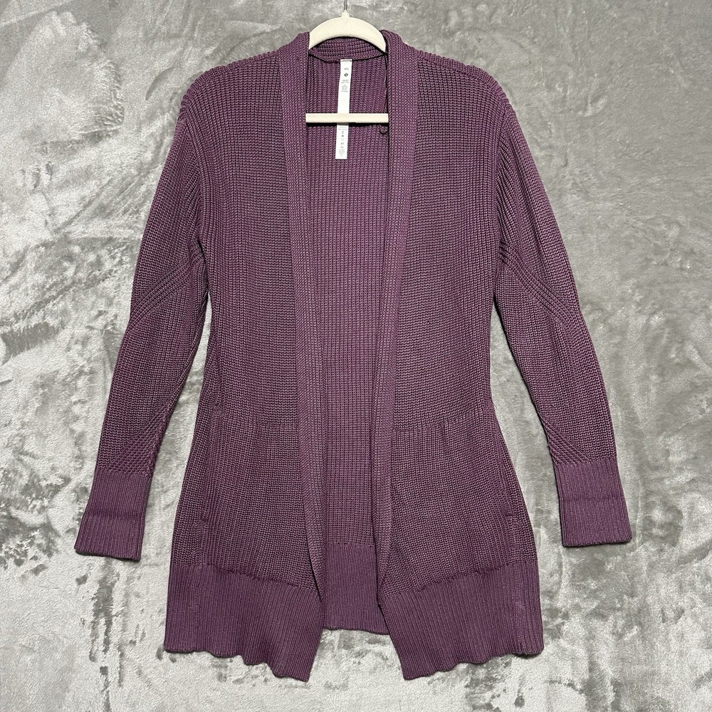 Lululemon Cardigan Sweater Settle Within Longline Medium Large Ribbed Loungewear